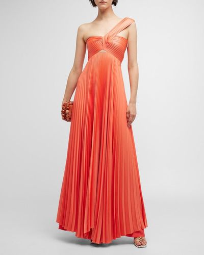 Cecilia Orange Eyelet Maxi Dress