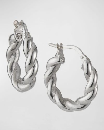Bottega Veneta Twisted Hoop Earrings - Metallic