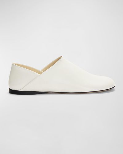 Loewe Toy Leather Slipper Loafers - White