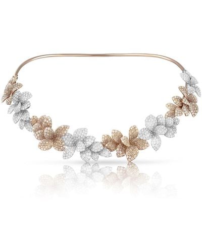 Pasquale Bruni Stelle In Fiore Two-tone Diamond Pave Flower Necklace - Natural