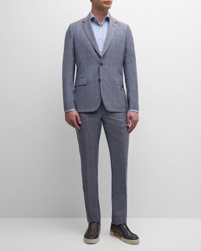 Paul Smith Windowpane Check Two-Piece Suit - Blue