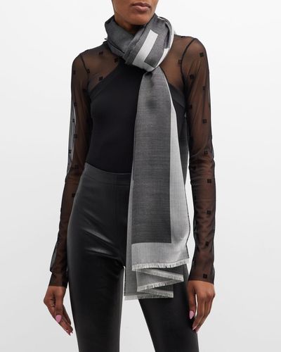 Givenchy Logo Woven Silk-Wool Scarf - Black
