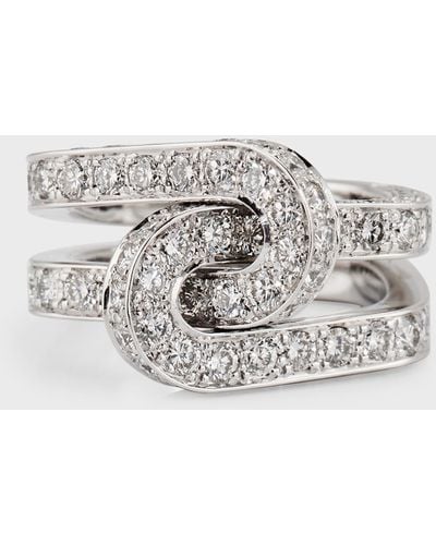 Dinh Van Maillon Star 18k White Gold Diamond Ring - Metallic