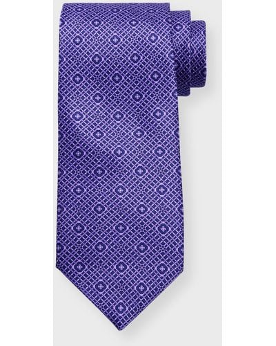 Stefano Ricci Silk Medallion-print Tie - Purple