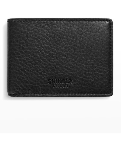 Shinola Slim Leather Bifold Wallet - Black