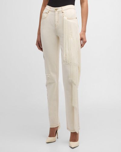 Hellessy Ash Jeans With Cascade Fringe - Natural
