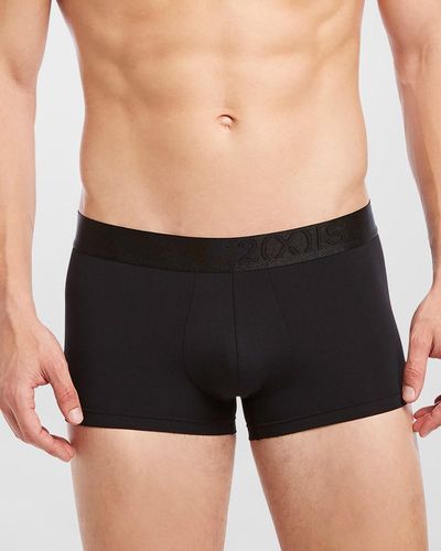 2xist Solid No-Show Boxer Trunks - Black