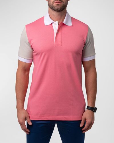 Maceoo Mozart Colorblock Polo Shirt - Pink