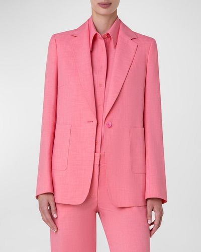 Akris Punto Lightweight Techno Crepe Blazer Jacket - Pink