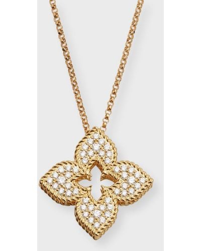 Roberto Coin 18k Yellow Gold Venetian Princess Diamond Pendant Necklace - Metallic