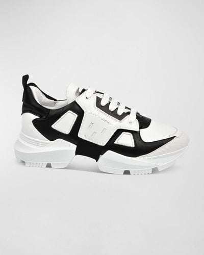 Les Hommes Chunky Low-Top Leather Sneakers - Metallic