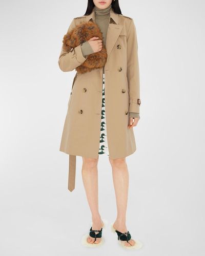 Burberry Chelsea Belted Double-Breasted Trench Coat - Natural