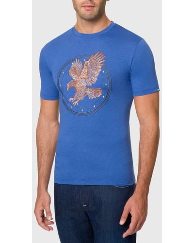 Stefano Ricci Signature Eagle Graphic T-Shirt - Blue