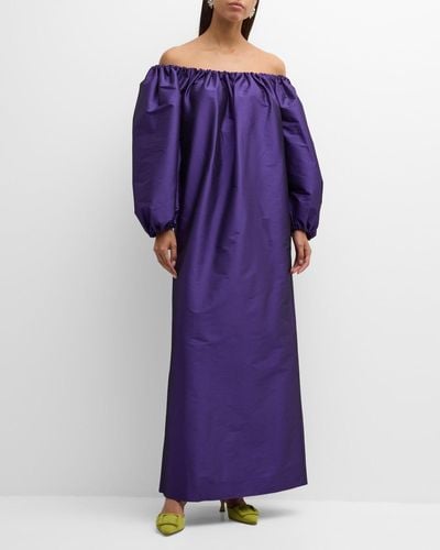 BERNADETTE Bobby Off-Shoulder Maxi Dress - Purple