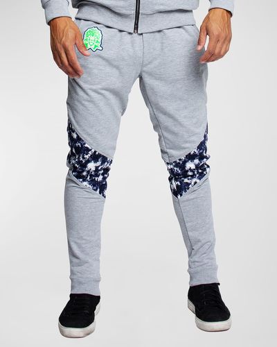 Maceoo Jogger Pants With Tie-dye Knees - Blue