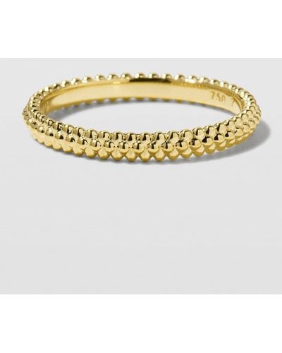 Lagos 18k Caviar Micro Bead Stack Ring, Size 7 - Metallic