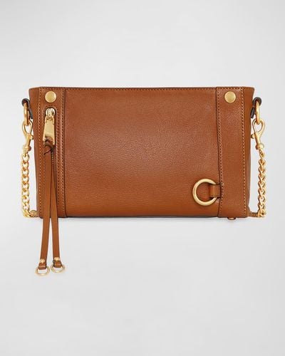 Rebecca Minkoff Mab Mini Zip Leather Crossbody Bag - Brown