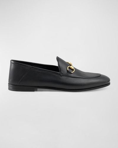 Gucci Brixton Leather Horsebit Loafers - Black