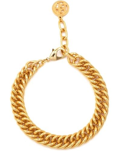 Ben-Amun 24k Gold Electroplate Chain Ankle Bracelet - Metallic