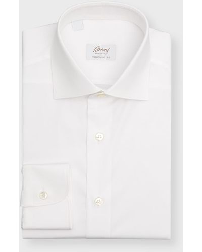 Brioni Cotton-Stretch Dress Shirt - White