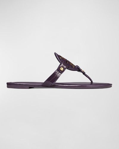 Tory Burch Miller Patent Leather Sandals - Brown