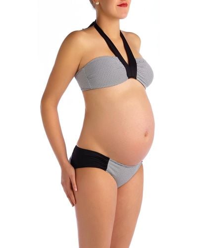 Pez D'or Maternity Montego Bay Textured Two-Piece Bikini Swim Set - Black