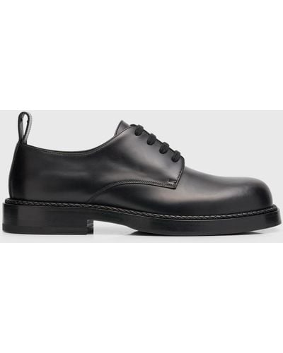 Bottega Veneta Strut Leather Derby Shoes - Black