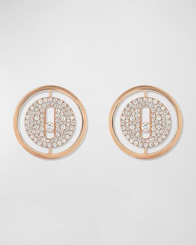 Messika Lucky Move 18k Rose Gold Diamond Stud Earrings - Natural