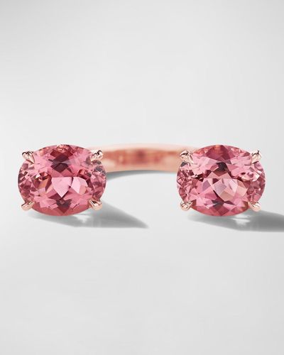 Mimi So 18K Rose Oval Tourmaline Classic Ring - Pink