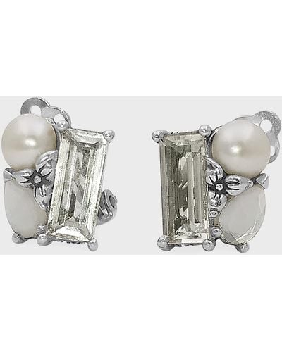 Stephen Dweck Rock Crystal And Mother-of-pearl Triplet Earrings - Metallic