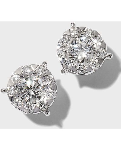 Memoire White Gold Diamond Bouquet Earrings - Metallic