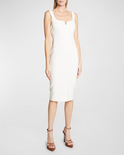 Victoria Beckham Body-Con Sleeveless Midi Dress - White