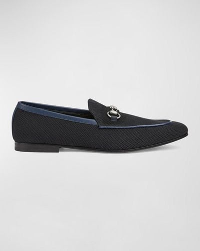 Gucci New Jordaan Canvas Bit Loafers - Black