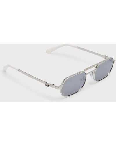 Off-White c/o Virgil Abloh Baltimore Metal Alloy Aviator Sunglasses - Natural
