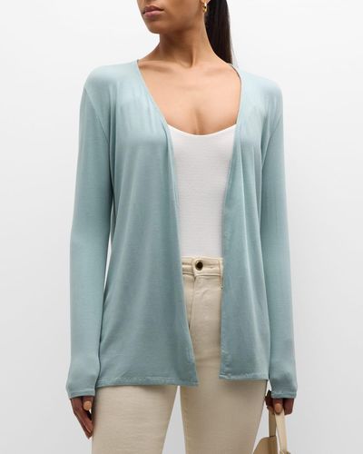 Majestic Filatures Soft Touch Open Cardigan - Blue