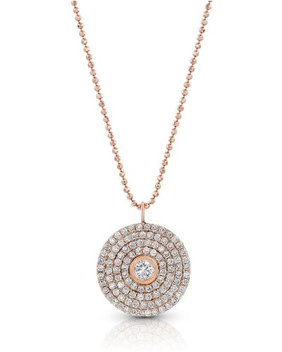 Dominique Cohen 18k Rose Gold Mosaic Diamond Pendant Necklace (large) - Metallic