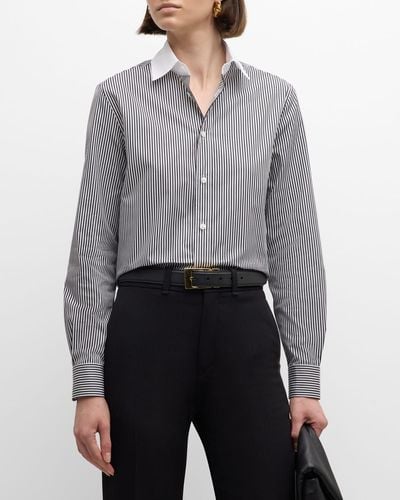 Ralph Lauren Collection Destry Bengal Striped Button-Down Shirt - Gray