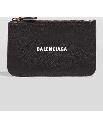 Balenciaga Cash Printed Textured-leather Cardholder - Black