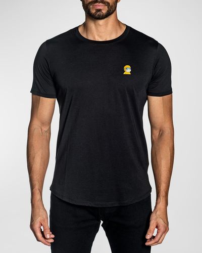Jared Lang Nft Embroidered Pima Cotton T-Shirt - Black