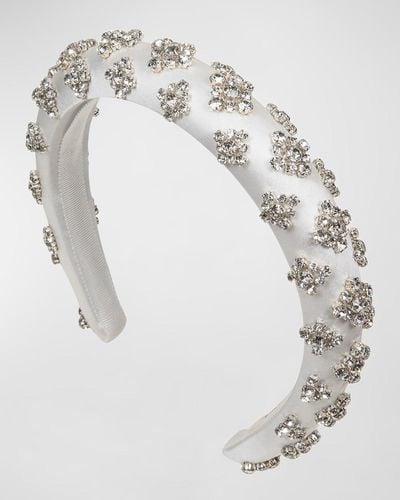 Jennifer Behr Marlene Embellished Padded Headband - White