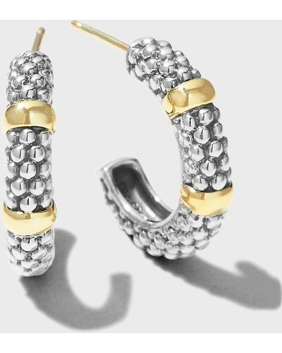 Lagos 18K Caviar Hoop Earrings, 19Mm - Metallic