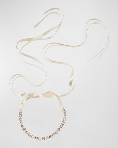 Jennifer Behr Serena Ribbon Tie Necklace - White