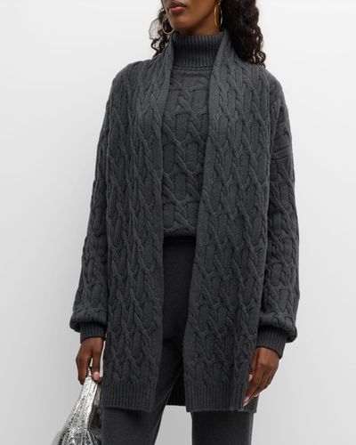 TSE Recycled Cashmere Cable-knit Cardigan - Black