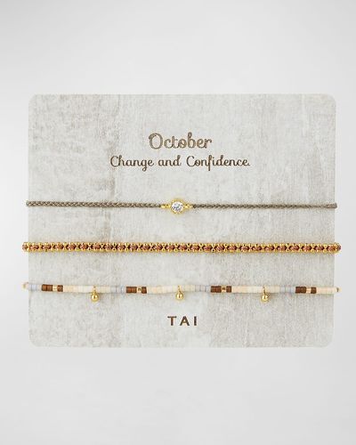 Tai Personalized Birthday Bracelets, Set Of 3 - Gray