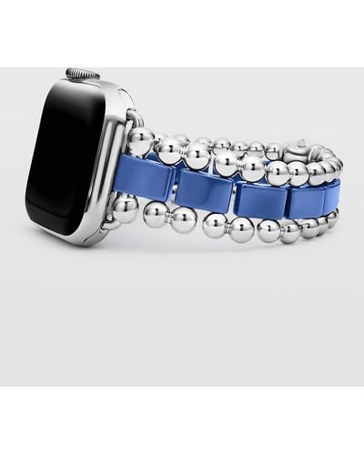 Lagos Smart Caviar Ultramarine Ceramic Link Watch Band, 38-45mm - Blue