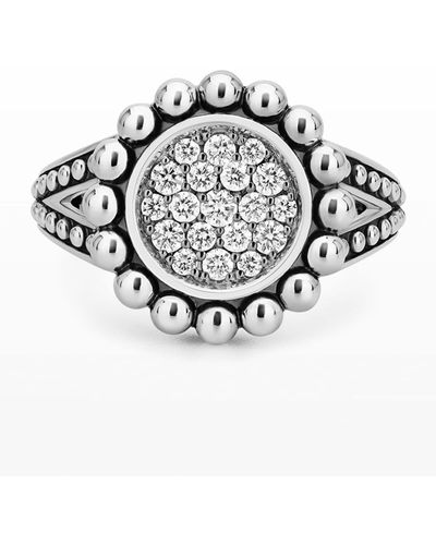 Lagos Caviar Spark 16mm Diamond Ring - White