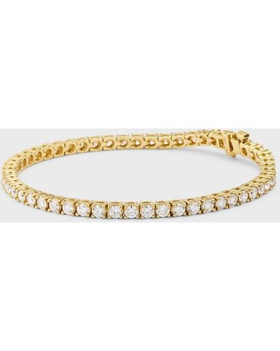 Neiman Marcus 18k Yellow Gold Diamond Tennis Bracelet, 5.3tcw, 7"l - Metallic