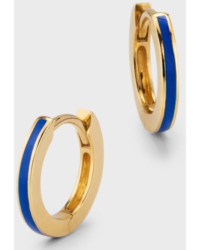 Andrea Fohrman 14K Enamel Huggie Earrings - Blue