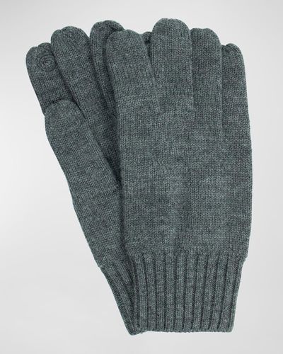Bergdorf Goodman Wool Touchscreen Gloves - Gray