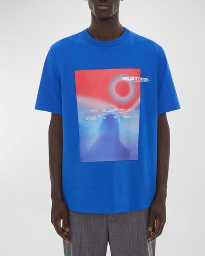 Helmut Lang Outer Space Logo T-Shirt - Blue